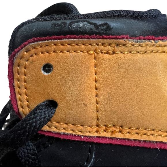 Nike Air Jordon 1 Mid SE Sneaker Mens 9 Black Vivid Orange FJ4923-008 Fat Tongue - Picture 6 of 14